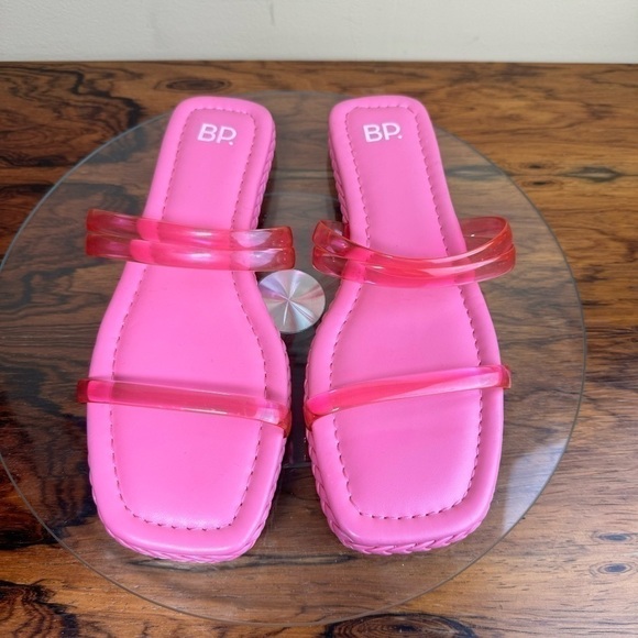 NEW Nordstrom BP Viola Barbie Pink Braided Flat Slide Sandals - Picture 2 of 14